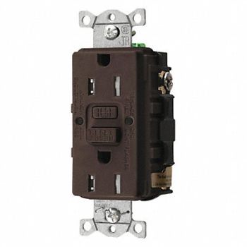 HUBBELL GFCI Rceptcle Commer. Brwn 15A 0.5 HP, 45UF32