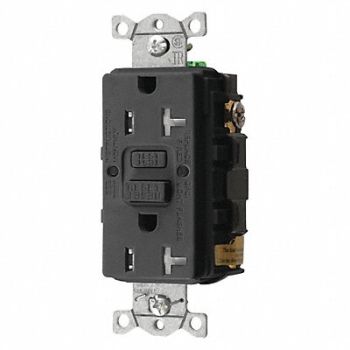 HUBBELL GFCI Rceptcle Commer. Blk 20A 1 HP, 45UF37