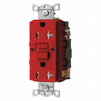 HUBBELL GFCI Rceptcle Commer. Red 20A 1 HP, 45UF42