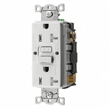 HUBBELL GFCI Rceptcle Commer. Wht 20A 1 HP, 45UF43