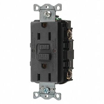 HUBBELL GFCI Rceptcle Commer. Blk 15A 0.5 HP, 45UF45