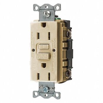 HUBBELL GFCI Rceptcle Commer. Ivry 15A 0.5 HP, 45UF47