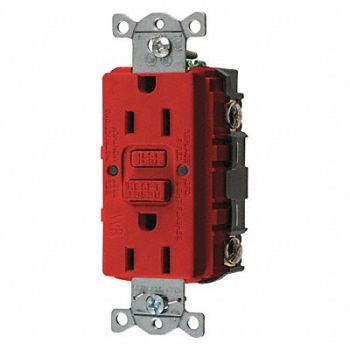 HUBBELL GFCI Rceptcle Commer. Red 15A 0.5 HP, 45UF50