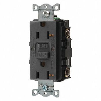 HUBBELL GFCI Rceptcle Commer. Blk 20A 1 HP, 45UF53