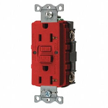 HUBBELL GFCI Rceptcle Commer. Red 20A 1 HP, 45UF58