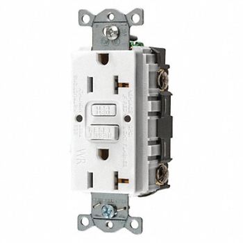 HUBBELL GFCI Rceptcle Commer. Wht 20A 1 HP, 45UF59