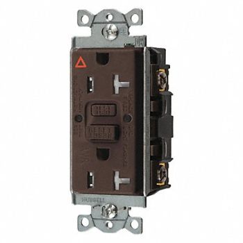 HUBBELL GFCI Rceptcle Commer. Brwn 20A 1 HP, 45UF72