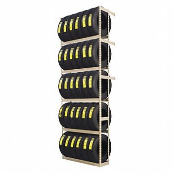 TENNSCO Single Sided Boltless Tire Rack 144 in H, 45UW76