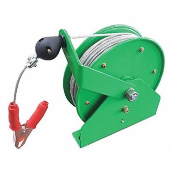 SPEEDAIRE Cable Reel W/Clamp 100 ft L 10 H Gren, 45UZ50
