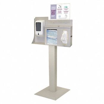 BOWMAN DISPENSERS Respiratory Hygiene Station 57-63/64in.H, 45UZ68