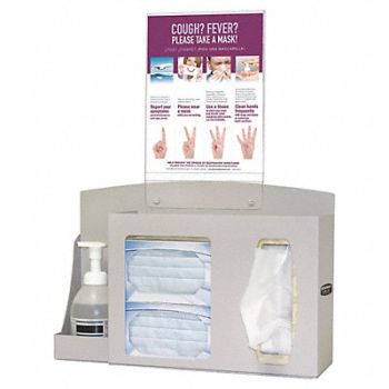 BOWMAN DISPENSERS Respiratory Hygiene Station 23-3/64 in.H, 45UZ69