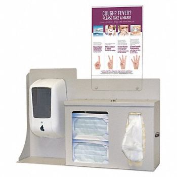 BOWMAN DISPENSERS Respiratory Hygiene Station 24-27/64in.H, 45UZ71
