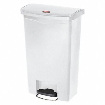 RUBBERMAID COMMERCIAL PRODUCTS Trash Can Rectangular 13 gal White, 45UZ73