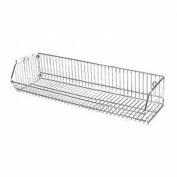 GRAINGER APPROVED Stacking Basket 20inx12inX48in Silver, 45VX49