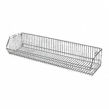 GRAINGER APPROVED Stacking Basket 14inx9inX36in Silver, 45VX57
