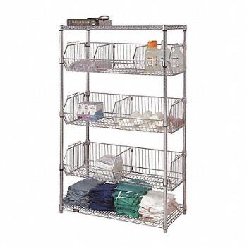 GRAINGER APPROVED Wire Shlv Unit Cap 600 lb 18inx63inx36in, 45VX60