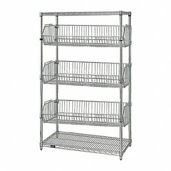 GRAINGER APPROVED Wire Shlv Unit Cap 600 lb 24inx63inx48in, 45VY05