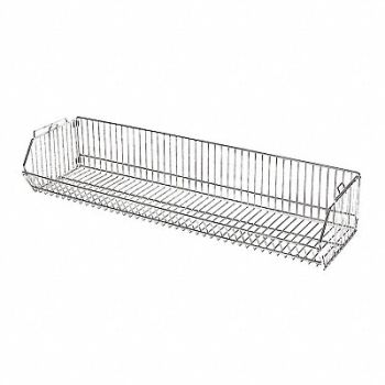 GRAINGER APPROVED Stacking Basket 14inx9inX48in Silver, 45VY20