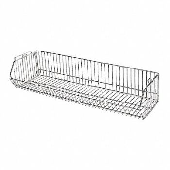 GRAINGER APPROVED Stacking Basket 20inx12inX36in Silver, 45VY47