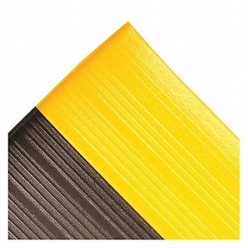 NOTRAX Antifatigue Mat Black YllwBrdr 3ftx10ft, 45WL73