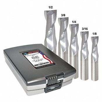 GRAINGER APPROVED End Mill Set 5 pc Square Carbide, 45XH96