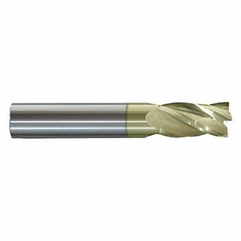 GRAINGER APPROVED Sq. End Mill Single End Carb 3/8, 45XK23