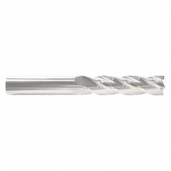 GRAINGER APPROVED Sq. End Mill Single End Carb 1, 45XP95
