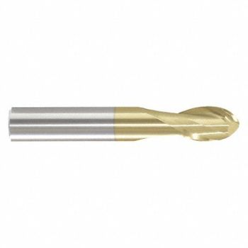 GRAINGER APPROVED Ball End Mill Single End 3/8 Carbide, 45XR42