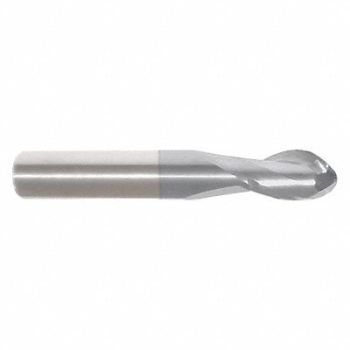 GRAINGER APPROVED Ball End Mill Single End 15/64 Carbide, 45XR63