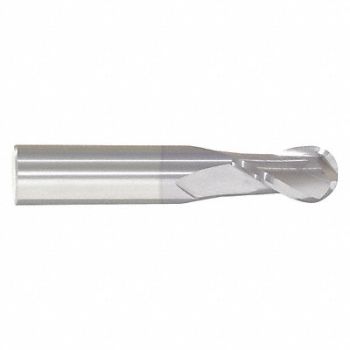 GRAINGER APPROVED Ball End Mill Single End 7/8 Carbide, 45XU23