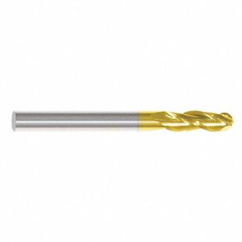 GRAINGER APPROVED Ball End Mill Single End 1 Carbide, 45XV04