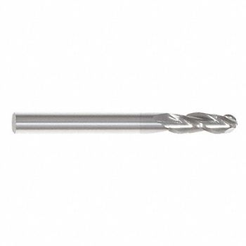 GRAINGER APPROVED Ball End Mill Single End 1 Carbide, 45XV05