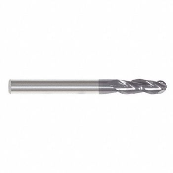 GRAINGER APPROVED Ball End Mill Single End 5/32 Carbide, 45XU57