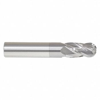 GRAINGER APPROVED Ball End Mill Single End 7/8 Carbide, 45XW24