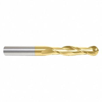 GRAINGER APPROVED Ball End Mill Single End 1 Carbide, 45XX08