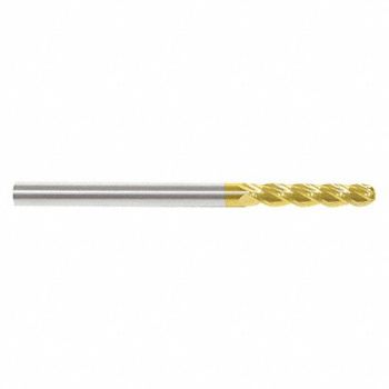 GRAINGER APPROVED Ball End Mill Single End 1 Carbide, 45XX42