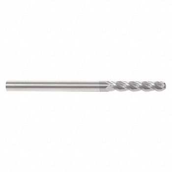 GRAINGER APPROVED Ball End Mill Single End 1 Carbide, 45XX43