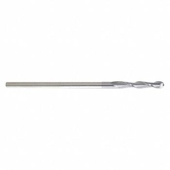 GRAINGER APPROVED Ball End Mill Single End 1 Carbide, 45XX07