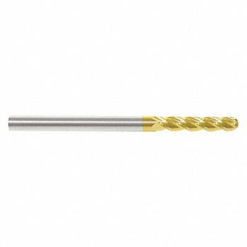 GRAINGER APPROVED Ball End Mill Single End 1 Carbide, 45XX44