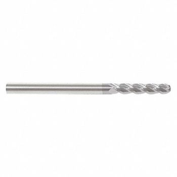 GRAINGER APPROVED Ball End Mill Single End 1 Carbide, 45XX45