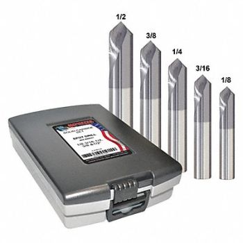 GRAINGER APPROVED Spotting Drill Bit Set 5 Pcs Carbide, 45YE01