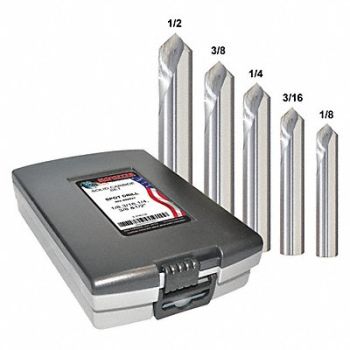 GRAINGER APPROVED Spotting Drill Bit Set 5 Pcs Carbide, 45YE02