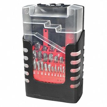 GRAINGER APPROVED Screw Machine Drill Set 29pc Carbide, 45YJ60