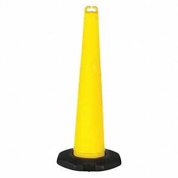 GRAINGER APPROVED Traffic Cone 42in H Yellow Polyethylene, 45YJ70