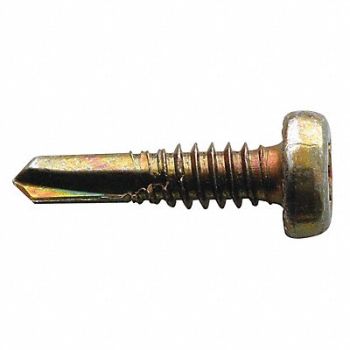 DURASPIN Drill Screw Pan #10 Zinc YL 3/4 L PK8000, 45YK20