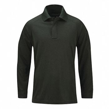 PROPPER Long Sleeve Polo 2XL Dark Green, 45YM34