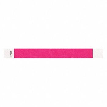 IDENTIPLUS ID Wristband Adhesive Pink 1 in W PK500, 45YN48