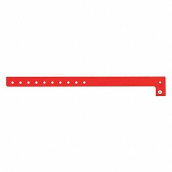 IDENTIPLUS ID Wristband L-Shaped Red 5/8 in W PK500, 45YN72