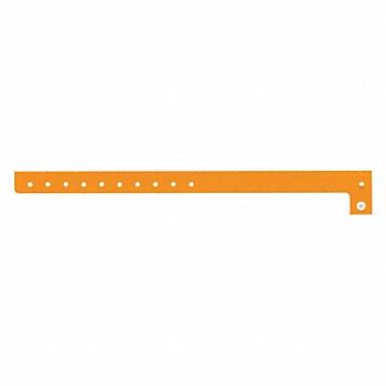 IDENTIPLUS ID Wristband Orange 5/8 in W PK500, 45YN73