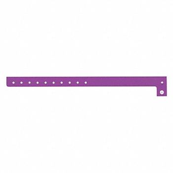 IDENTIPLUS ID Wristband Purple 5/8 in W PK500, 45YN76